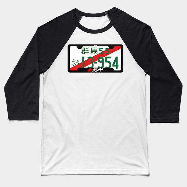 Initial D Takumi Fujiwara License Plate AE86 Toyota Fast X Baseball T-Shirt by ArtIzMuzikForTheEyez